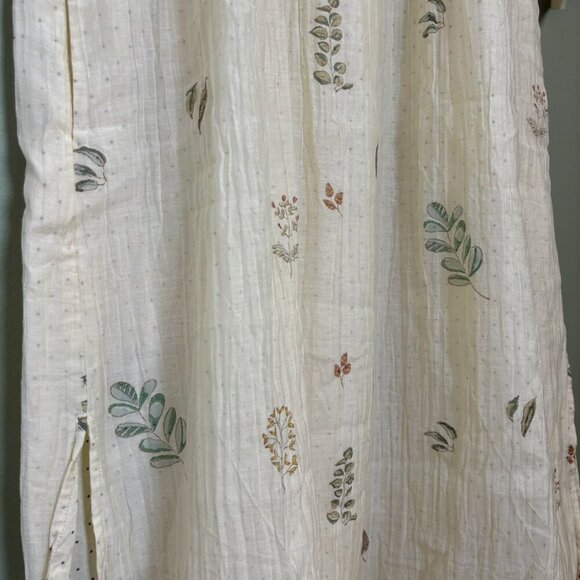 Buna Handmade Midi Dress Cream Cotton Silk Floral Buttons Med Cottagecore Fairy - Picture 10 of 16